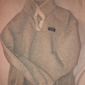LL Bean pullover with quarter button-down